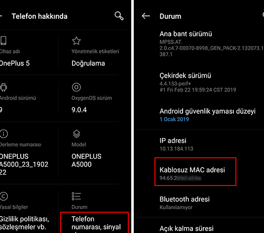 android mac adresi ogrenme