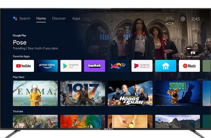 sunny 65 inc android tv buyuk ekran keyfi evde